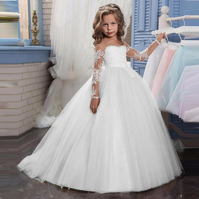 First Girls' Princess Communion Flower Dress Girl