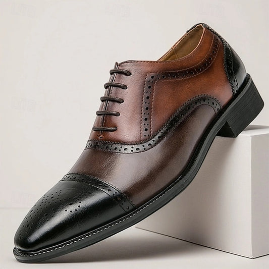 Oxford Wingtip Brown Men's and Shoes – Black Faux Leather
