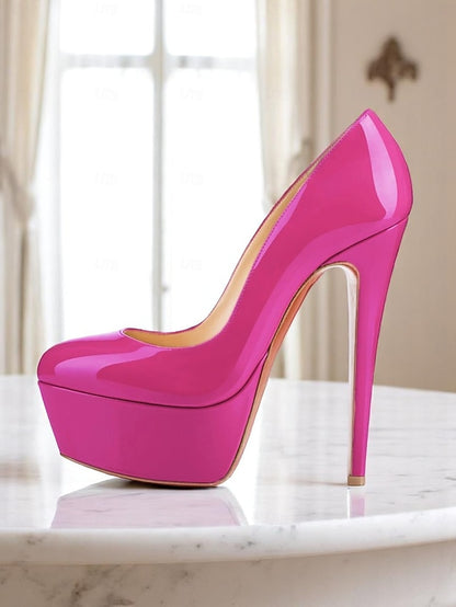 Pointed-Toe Patent with Heels Black and Platform Women's