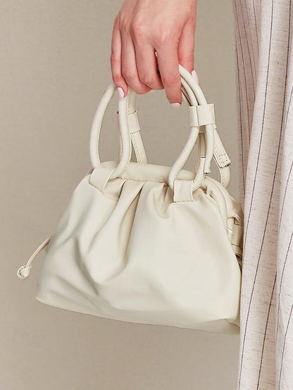 Cream – Elegant Handbag with Drawstring Closure Women's
