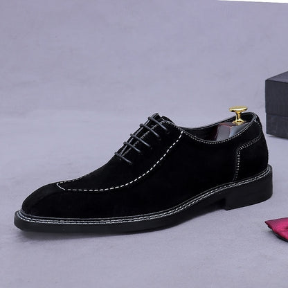 - Classic Cowhide Genuine Leather Shoes Men's Derby Suede