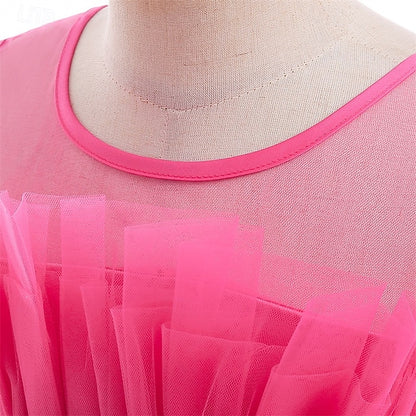 Kids Sleeveless Color Solid Party Girls' Dress Performance