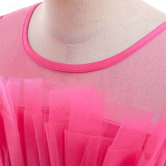 Dress Solid Color Sleeveless Performance Girls' Party Kids