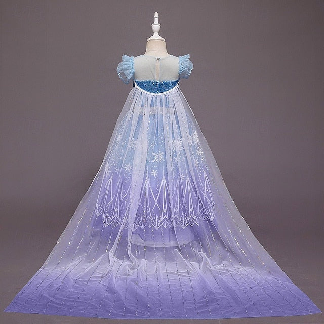 Cloak Flower Princess Dress Elsa Girls' Girl Frozen