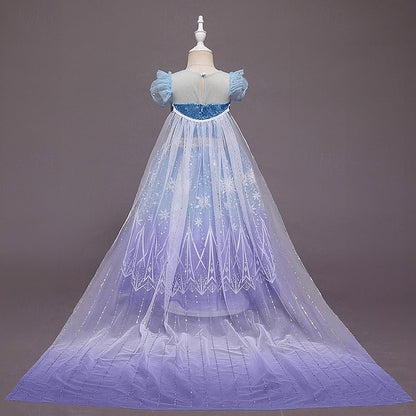 Cloak Flower Princess Dress Elsa Girls' Girl Frozen