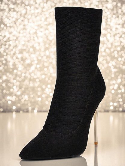 Print Pointed Ankle Leopard Sexy Boots Stiletto - Women's