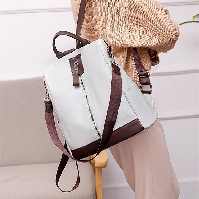 Convertible Backpack Faux Leather Caramel Purse Women's