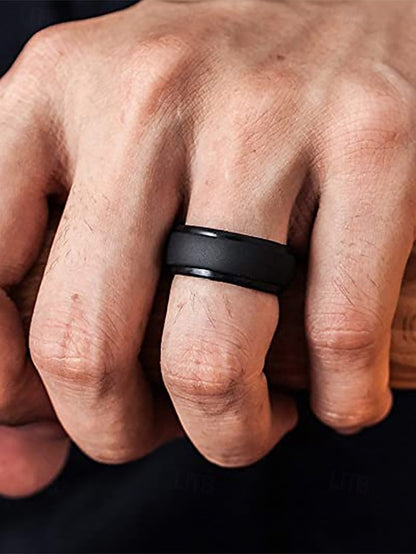 Ring – Matte Silicone Durable Men Comfortable Black for