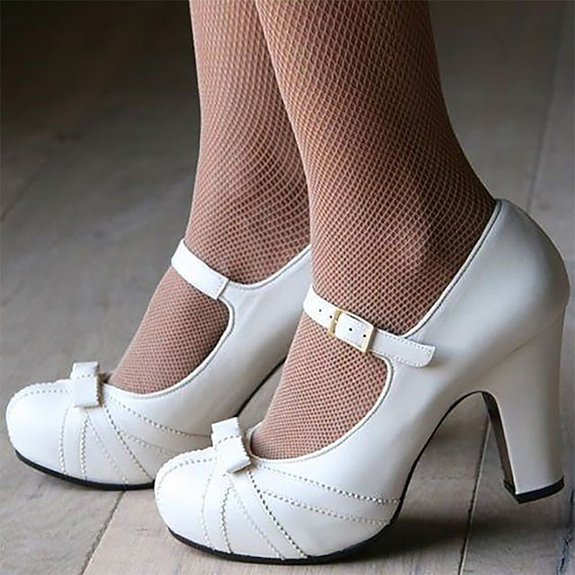 Bow and Women's Black Heels with Suede Detail Red Mary Jane