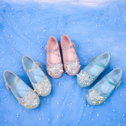 PU Shoes Walking Portable Flats Princess Girls' Leather