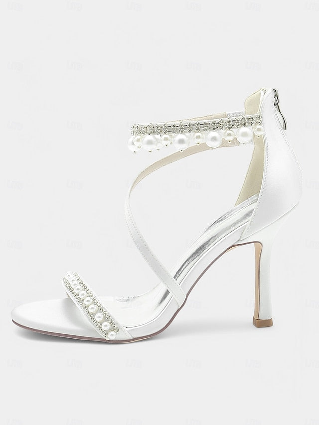 Satin Party Ankle Chic – Strap Pink Pointed-Toe Heels