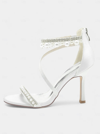 Satin Party Ankle Chic – Strap Pink Pointed-Toe Heels