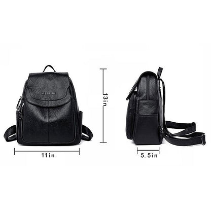 Faux Backpack Leather with Women's Burgundy Flap Closure