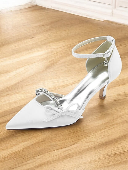 – Pointed-Toe for Women Kitten Heel Elegant Wedding Shoes