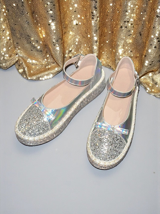 Holographic Jane Glitter Women's Mary Platform Shoes