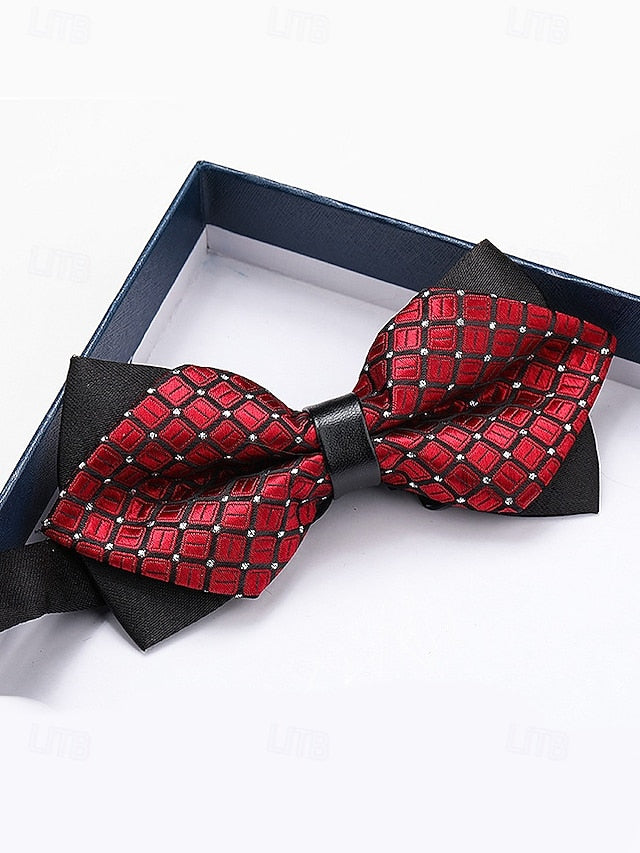 Men's Christmas Bow Geometric Pattern Tie with