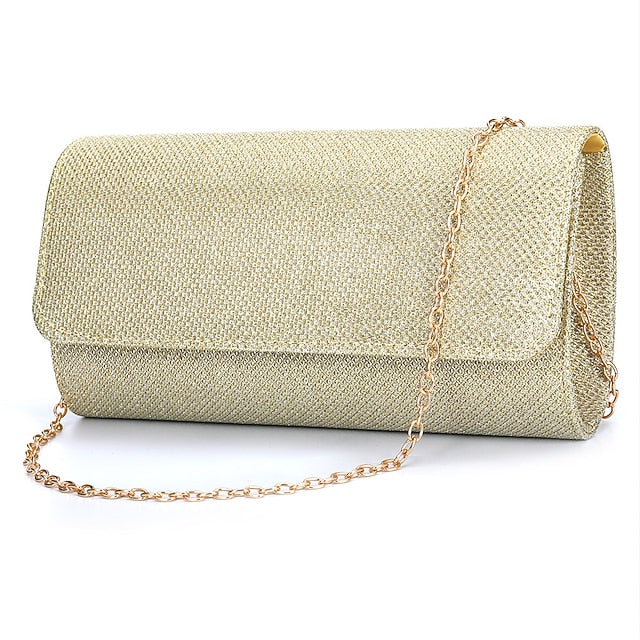 Elegant Purse Clutch Silver Glitter – Women's Evening