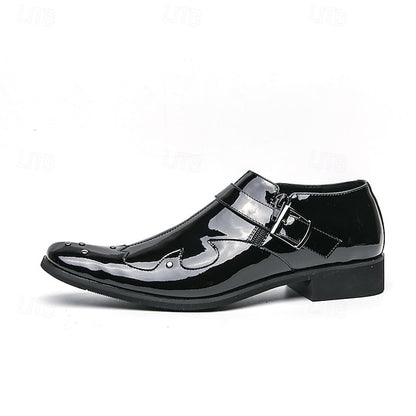 Monk Shoes Strap Leather Black Men's – Formal