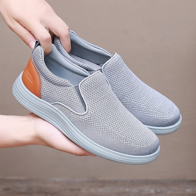 – Sneakers Breathable Navy Men's Knit Stretch Slip-On