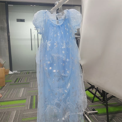 Cloak Cosplay Flower Frozen Girl Elsa Dress Princess