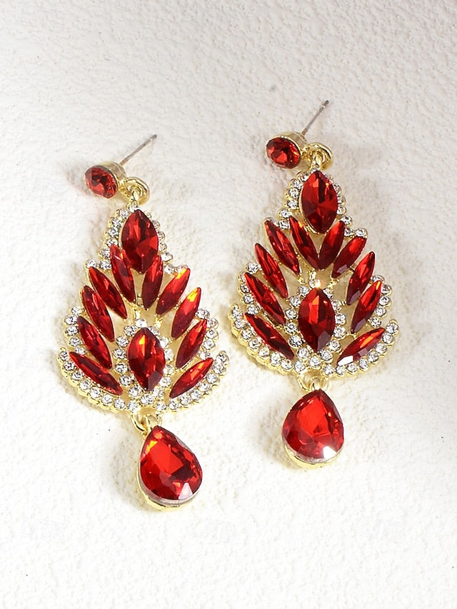 Crystal Drop Women's Earrings – Emerald Green