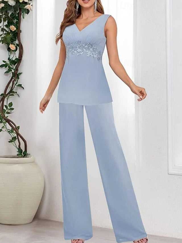 Guest Mother the 3 V Piece Elegant Wedding Simple Bride Dress of