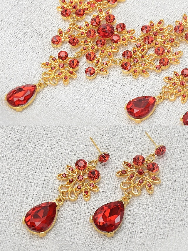 Jewelry and Tiara Elegant Silver Rhinestone Set – Women's