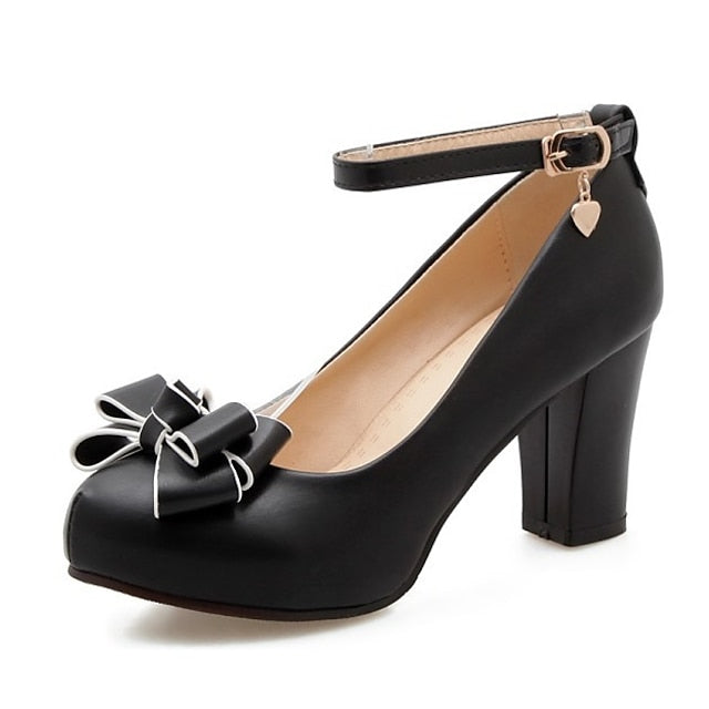 Lolita Cosplay Heels Girls' Shoes Daily Heel PU