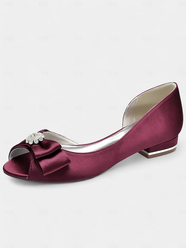 satin a luxurious in crafted Elegant flats sparkling with