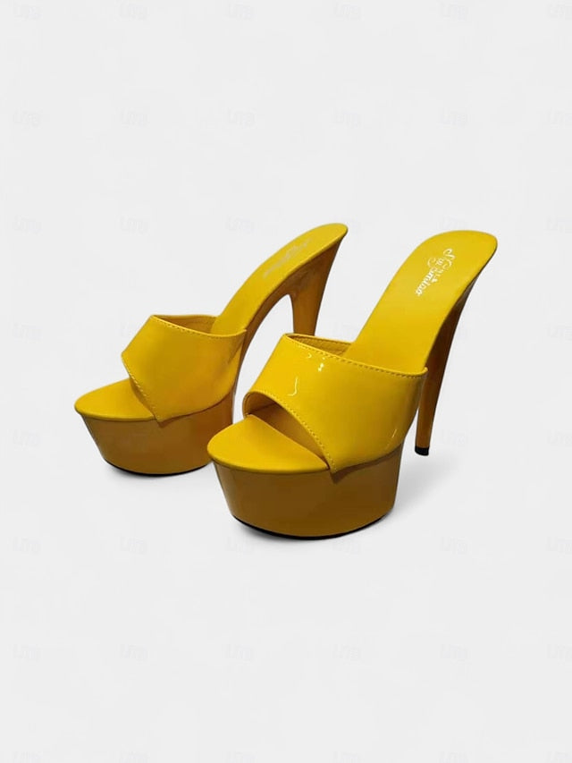 Women's with Heels Leather Patent Platform High Red