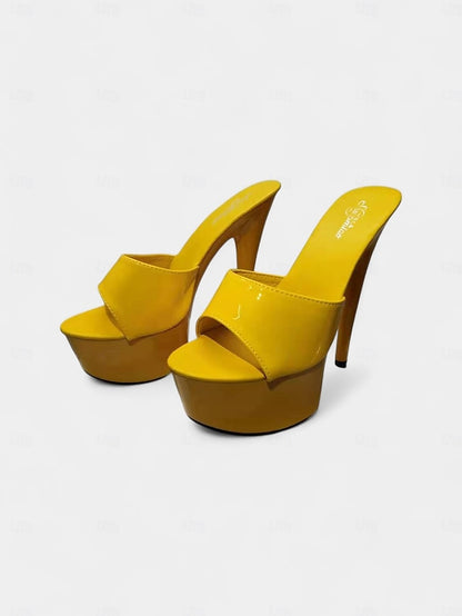 Women's with Heels Leather Patent Platform High Red