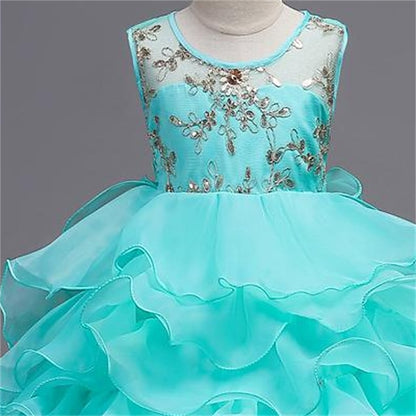 Floral Party 4-13 Dress Girls' Kids Ruffle Wedding Summer