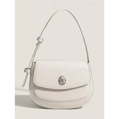White Bag Leather Chic for Small Stylish Shoulder - Women