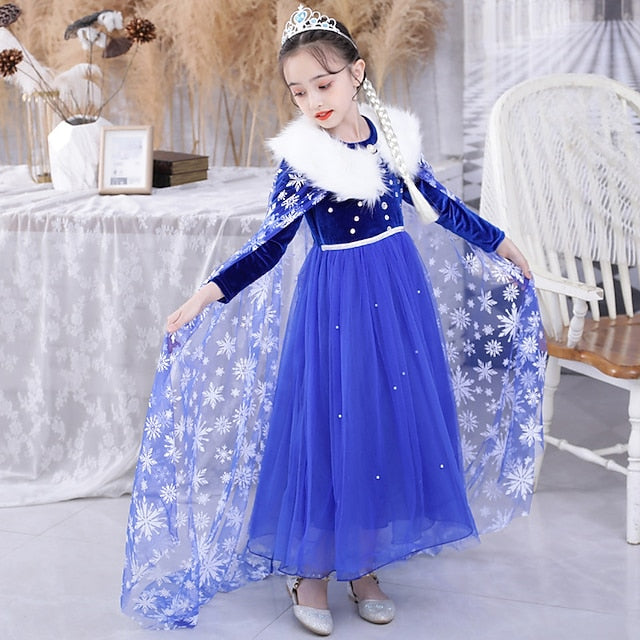 Dress Girl Flower Princess Party Frozen Theme Fairytale Elsa