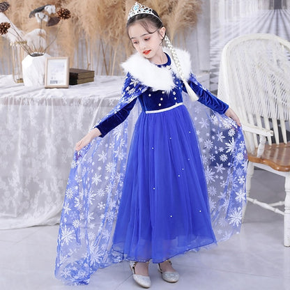 Dress Girl Flower Princess Party Frozen Theme Fairytale Elsa