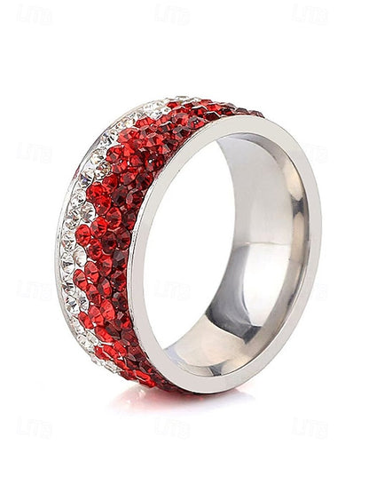 Stylish Stainless Steel Ring Men's Christmas Red –