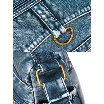 Crossbody Brown Vintage Women's Faux Bag with Leather