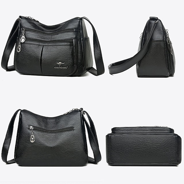 Faux Leather Women's Shoulder Multi-Pocket - Crossbody Bag