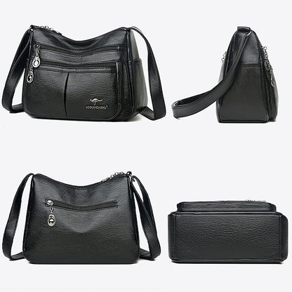 Faux Leather Women's Shoulder Multi-Pocket - Crossbody Bag