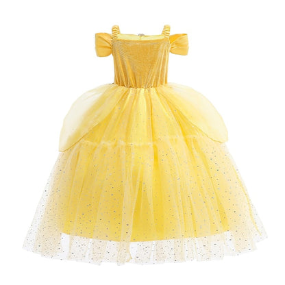 dress Princess Flower Belle Girl Tulle Girls' Dress