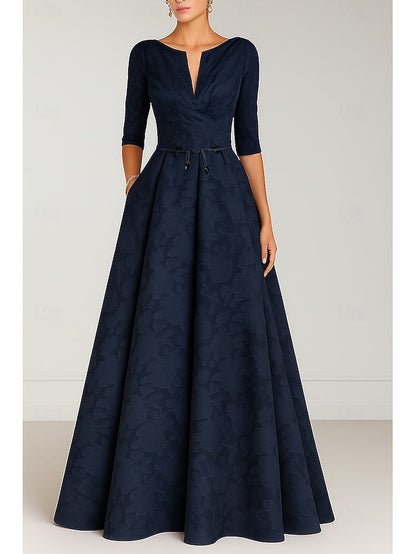 the Evening Bride Mother Burgundy Elegant Gown Blue of A-Line
