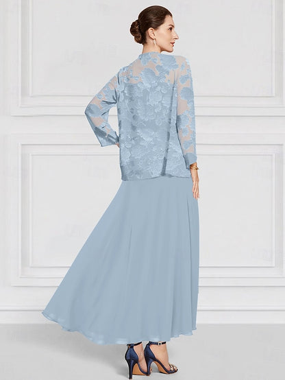 A-Line Bride Mother the Lace Piece of Two SkyBurnt Floral Out