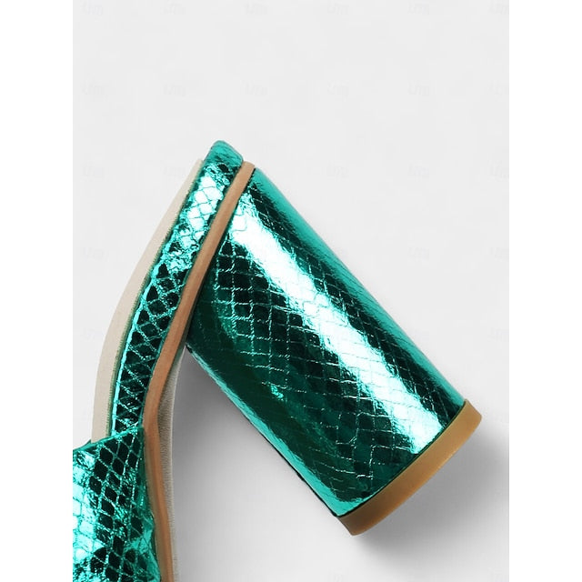 Women's Metallic Bridal Mules Bow with Pink – Design