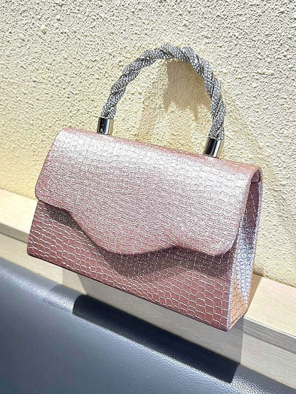 Handbag Silver Handle Rhinestone – with Women's Glitter