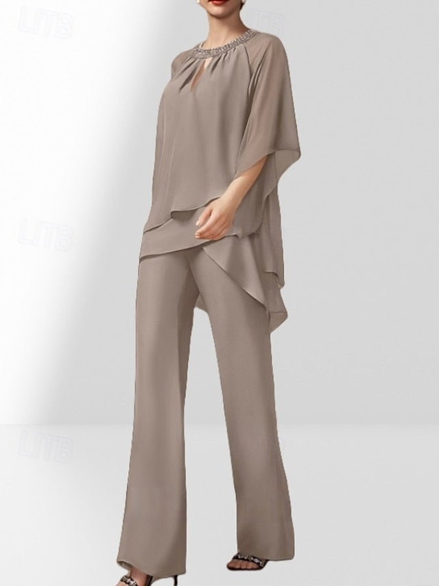 Piece of Two Pantsuit the Bride Dress Wedding Mother Guest