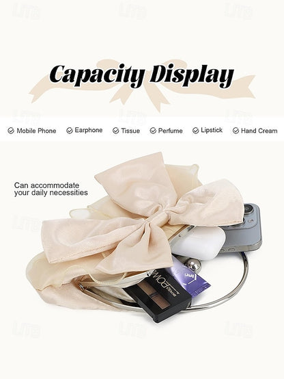 Evening Elegant Satin Bow Bag Pearl – Women's Clutch