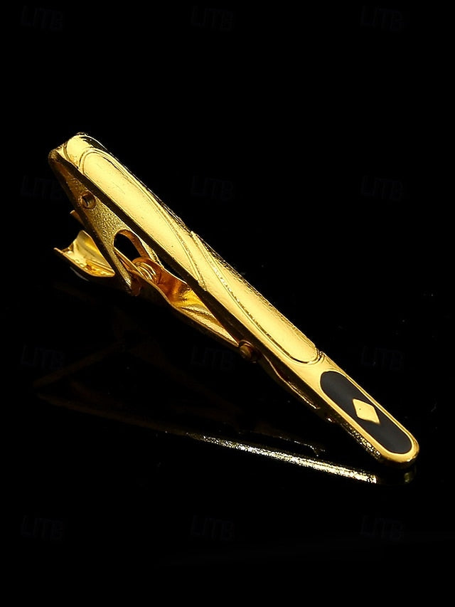 for Design with Men Clip Black Gold Tie – Sleek Elegant Inlay