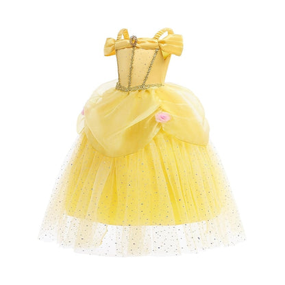dress Princess Flower Belle Girl Tulle Girls' Dress