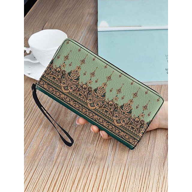 Wristlet – Floral Printed Bohemian Wallet Vintage Leather