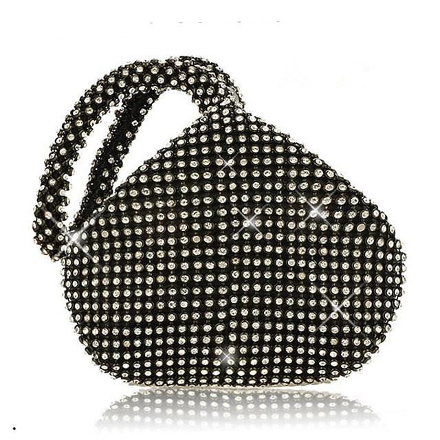 Women's Evening Rhinestone Bag Silver - Elegant Crystal